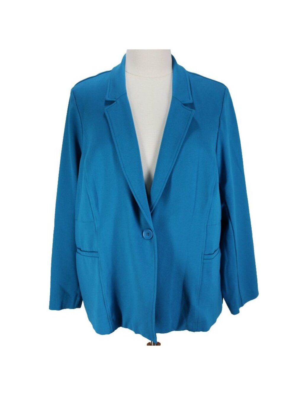 Studio by Torrid Blazer Jacket Size 4 4X Aqua Blue Ponte Knit Single Breasted